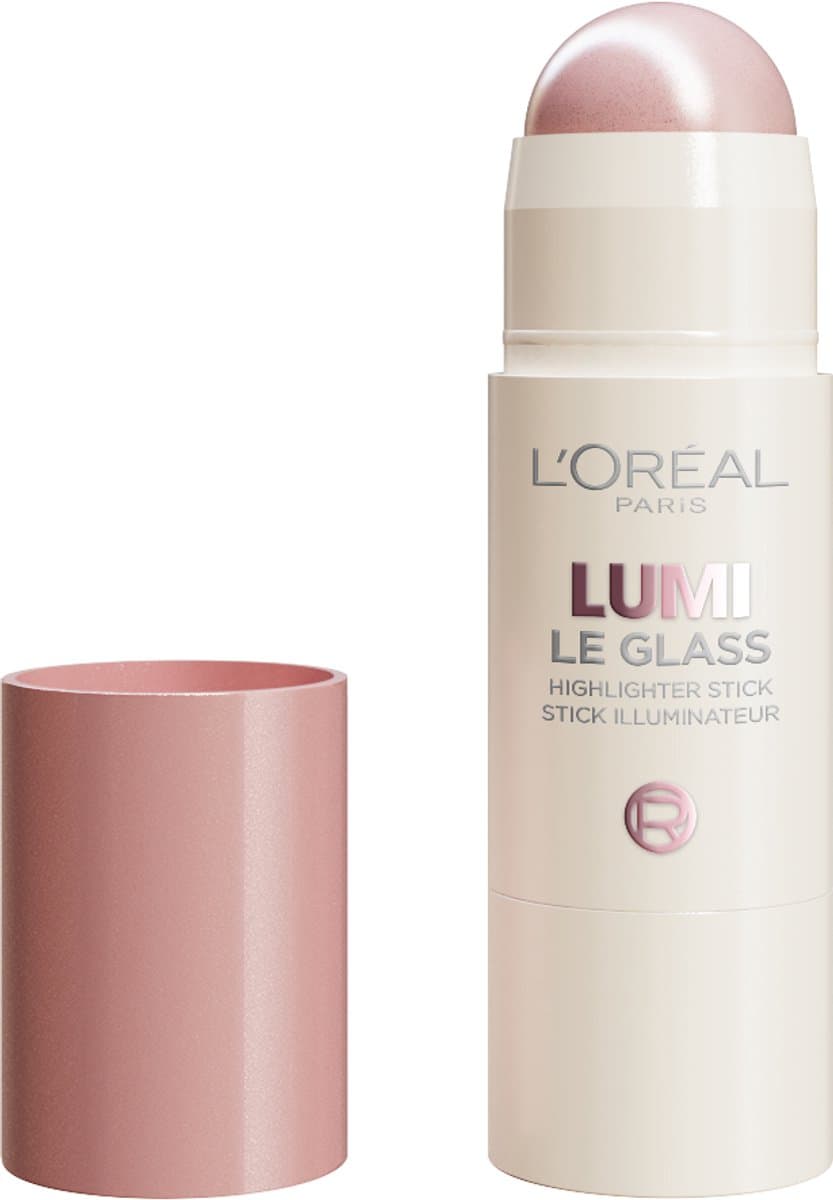 L’Oréal Paris Lumi Le Glass 620 Pink Ballet Highlighter Stick - Glasheldere finish - Compact formaat voor onderweg