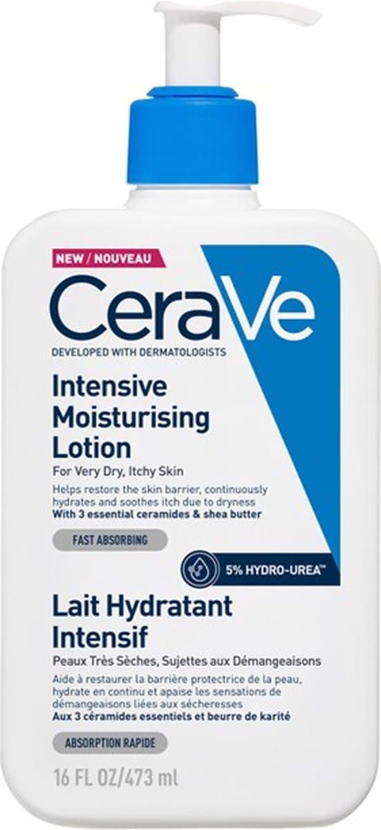 CeraVe Intensief Hydraterende Lotion - Voor een droge tot zeer droge huid - Met 3 essentiële ceramiden en Hydro-Urea Complex - 473ml