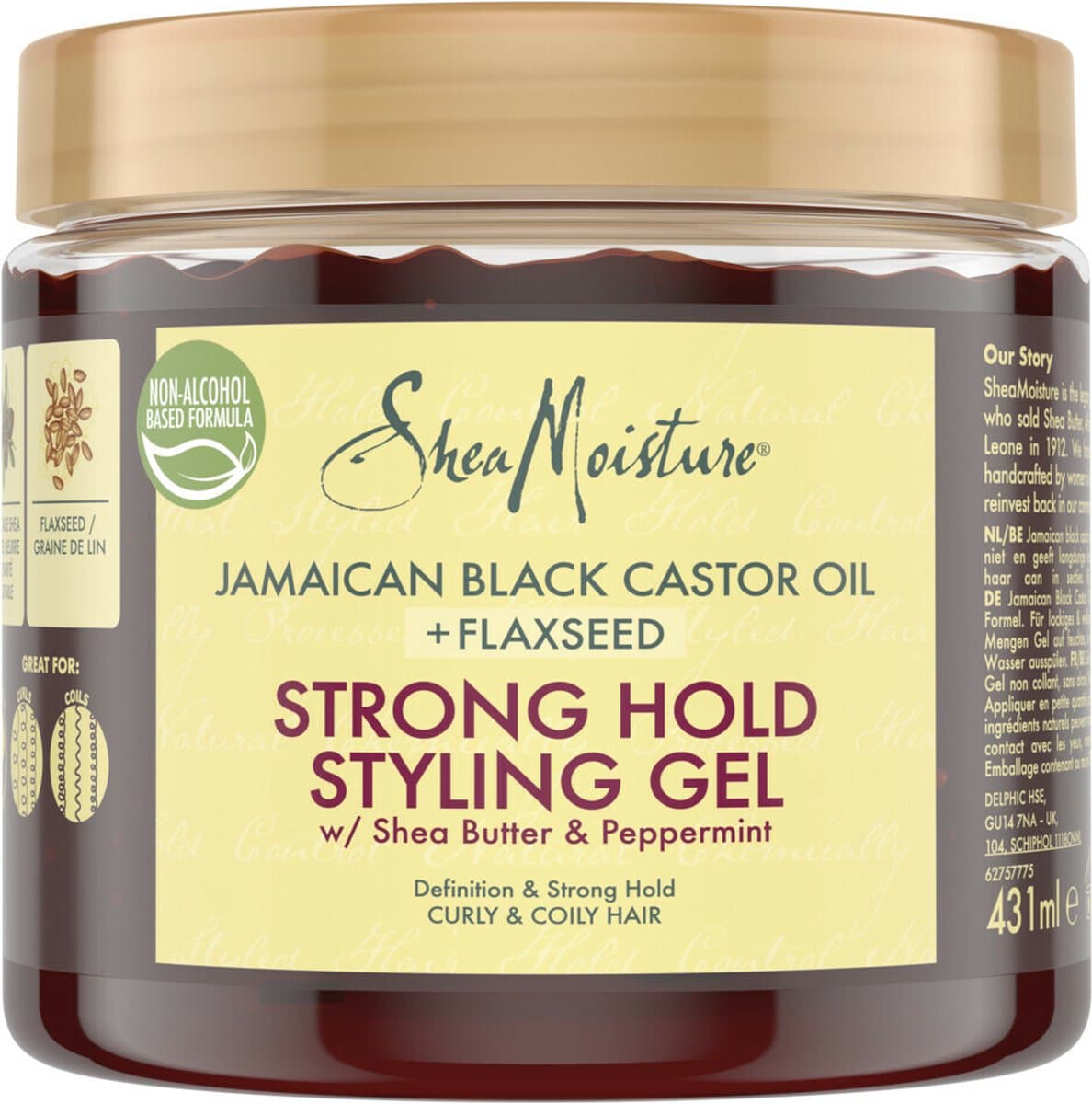 Shea Moisture Strong Hold Styling Gel Jamaican Black Castor Oil + Flaxseed - 431 ml
