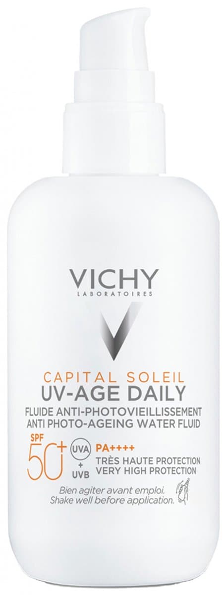 Vichy Capital Soleil UV-Age Daily SPF50+ - Zonnebrandcrème tegen fotoveroudering - Niacinamide (vitamine B3) en Peptiden - 80ml