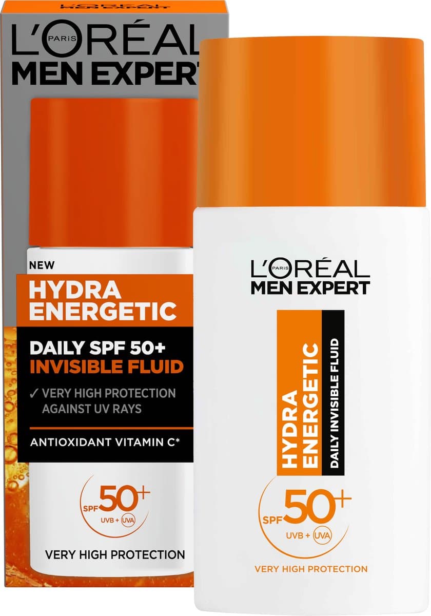 L'Oreal Paris Men Expert Hydra Energetic Daily UV Fluid SPF50+ met Vitamine C* - 50ml - Beschermt je huid