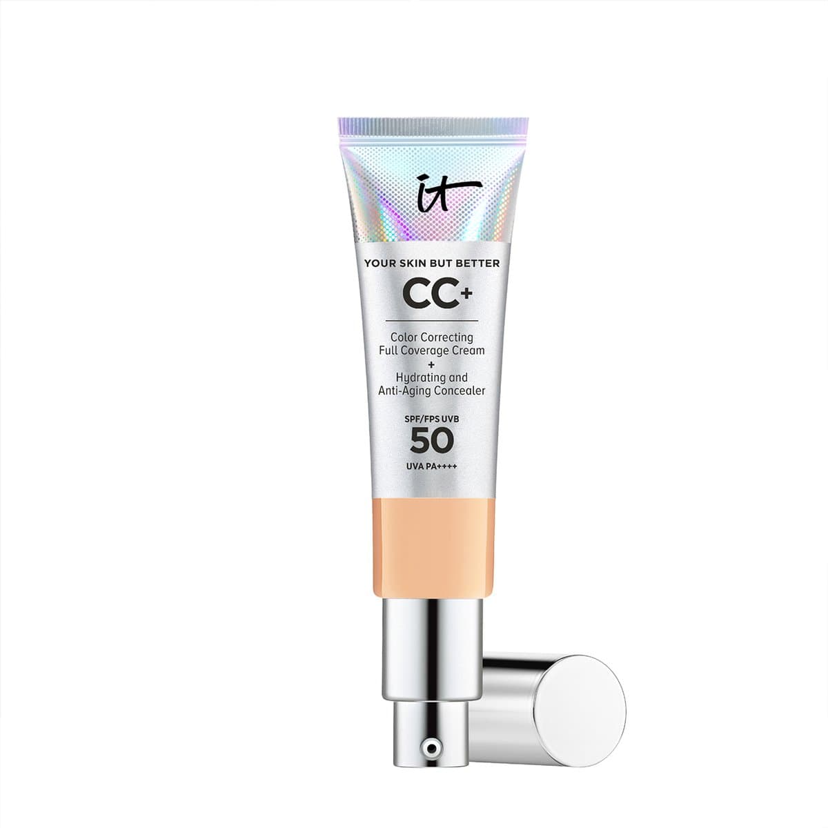 IT Cosmetics Your Skin But Better CC+ Cream SPF50 Foundation - Anti-Aging & Hydraterend - Natuurlijke finish - Medium Tan - 32ml