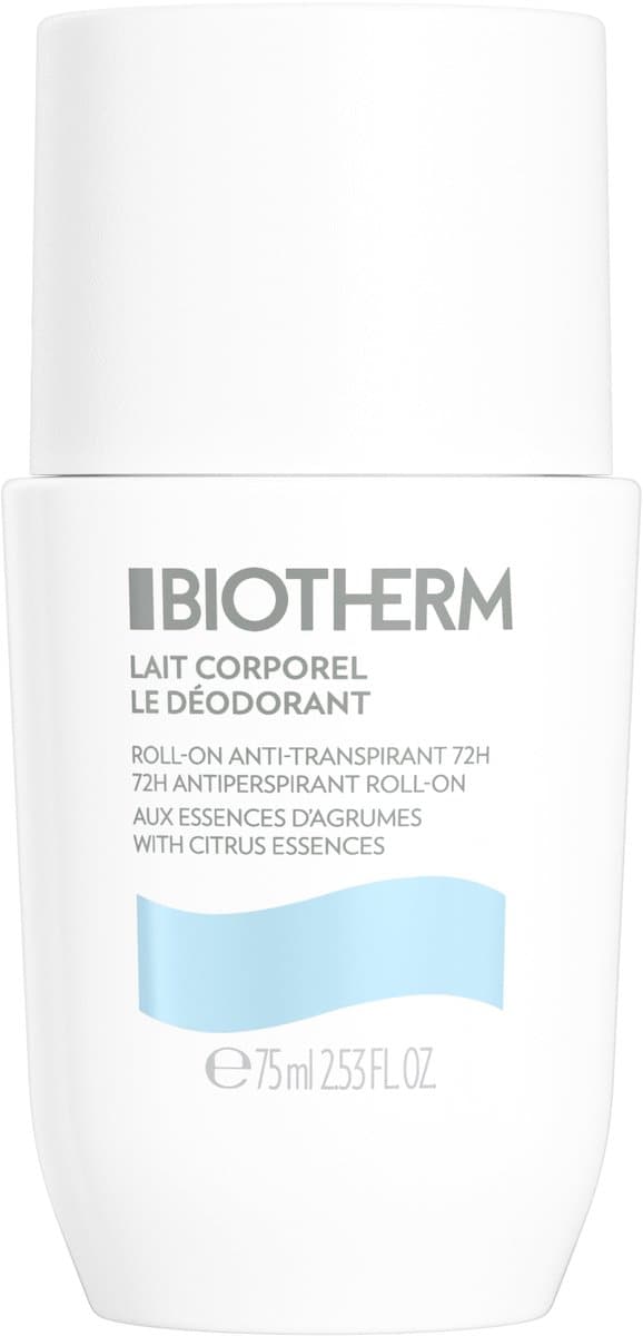 Biotherm Lait Corporel Deodorant - Roll-on Deodorant Roller - - Geur van de iconische Lait Corporel - 24H Anti-Transpirant - 75ml