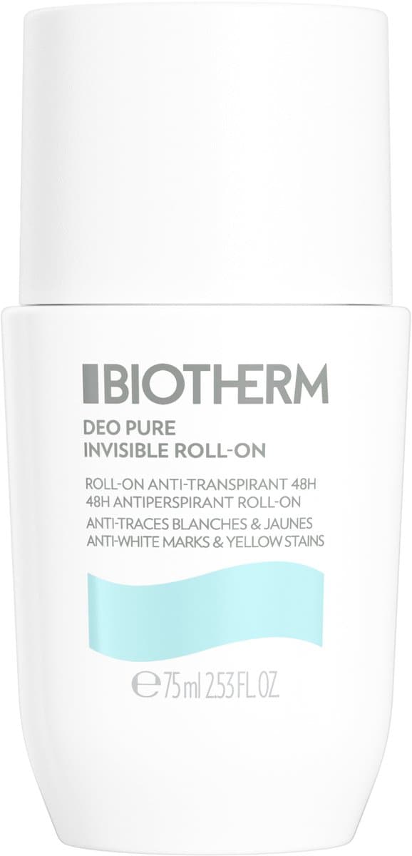 Biotherm Deo Pure Invisible Deodorant - Roll-On Deodorant - Geen witte of gele vlekken - 48H Anti-Transpirant - 75ml
