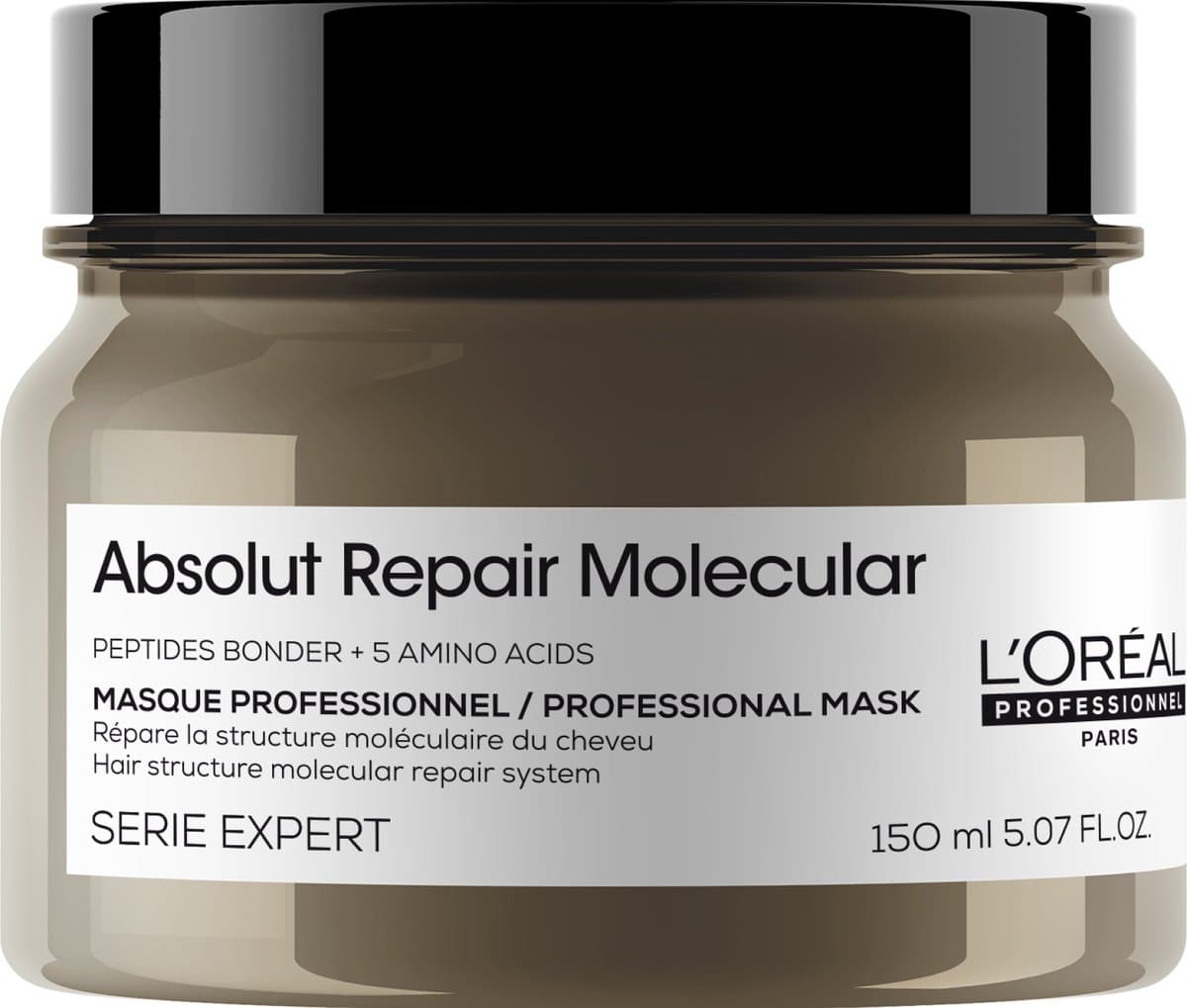 L’Oréal Professionnel Absolut Repair Molecular Rinse-Off Masker – Herstellende en versterkende werking - Voor zeer beschadigd haar - 150ml
