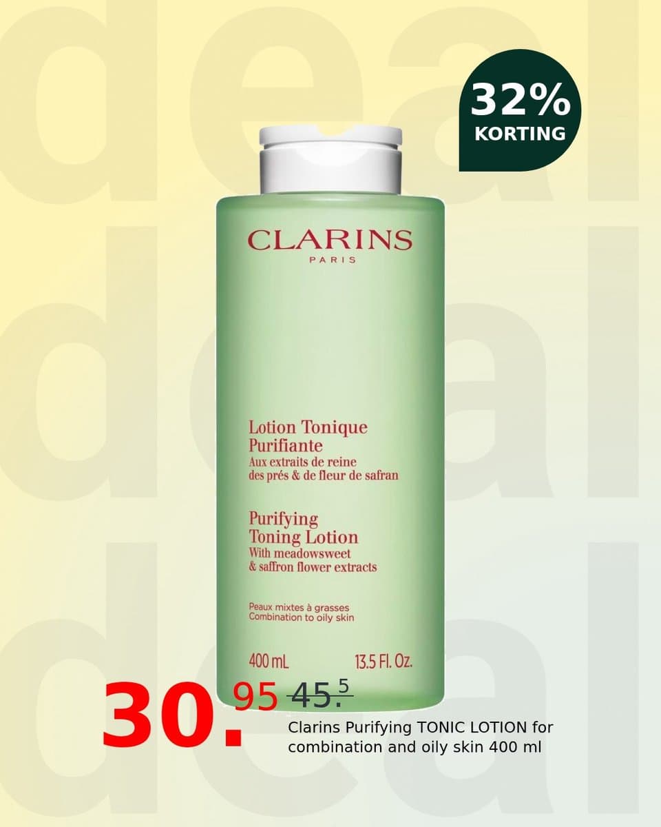 Clarins Purifying Toning Lotion Gecombineerde/Vette Huid - 400 ml - toner