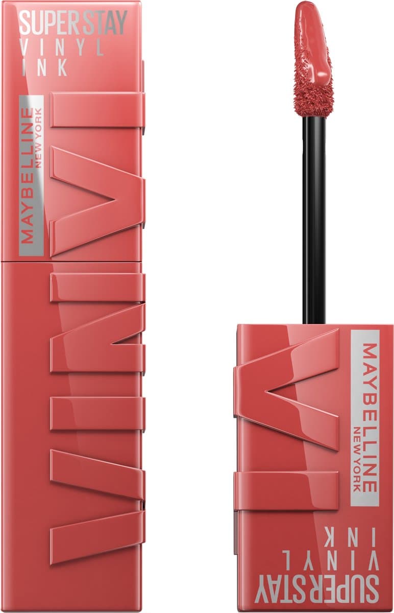 Maybelline New York - SuperStay Vinyl Ink Lipstick - 15 Peachy - Rood - Langhoudende Lippenstift - 4,2 ml
