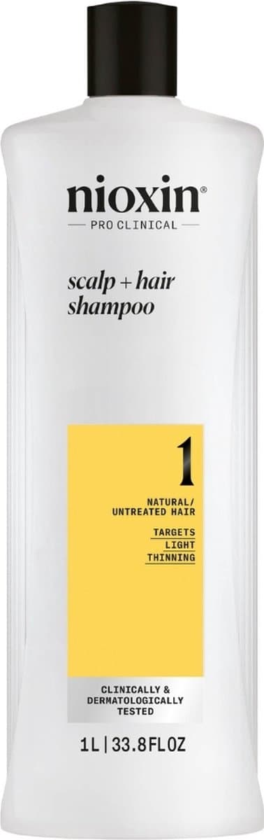 Nioxin System 1 - Shampoo - voor Natuurlijk Haar - Anti Haaruitval - Dunner Wordend Haar - 1000ml