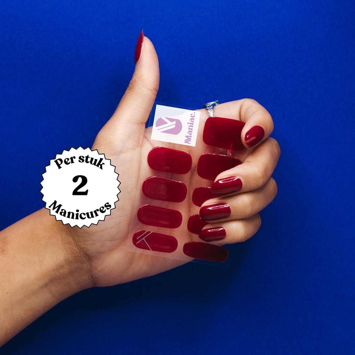Maniac Nails Gellak Stickers – Rita Red – 28 stickers voor 2 manicures – 14+ dagen zonder chippen – Uitharden met UV-lamp – Bordeaux rode Gel...