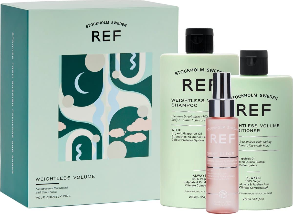 REF Stockholm - Weightless Volume Giftbox 'The Nymph' - Weightless Volume Shampoo + Weightless Volume Conditioner + Shine Elixir - Ideale...