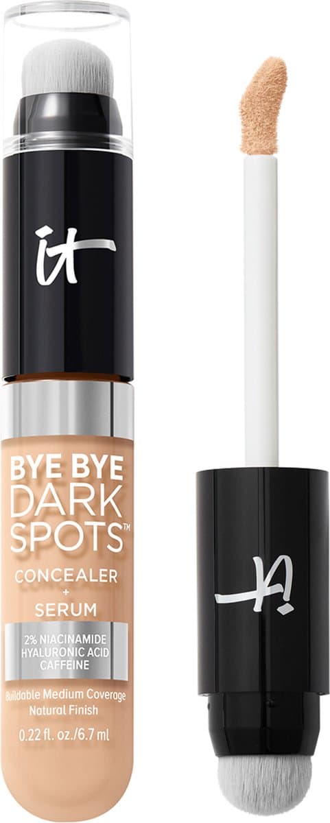 IT Cosmetics Bye Bye Dark Spots Concealer - Dekkende concealer - Super Bright Serum met 2% niacinamide, hyaluronzuur en cafeïne - Tegen...