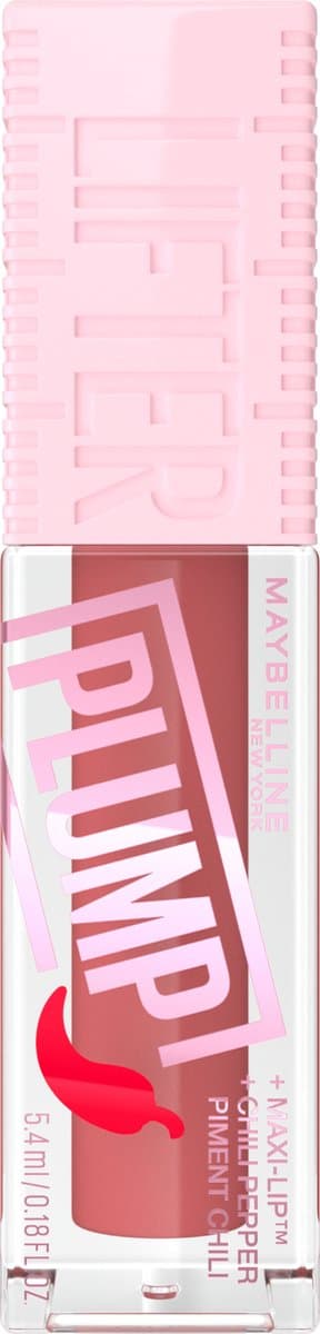 Maybelline - Lifter Plump - Lip Plumping lipgloss - langdurig vollere lippen - verwarmende sensatie met 5% Maxi-Lip™ en chilipeper - Peach Fever -...