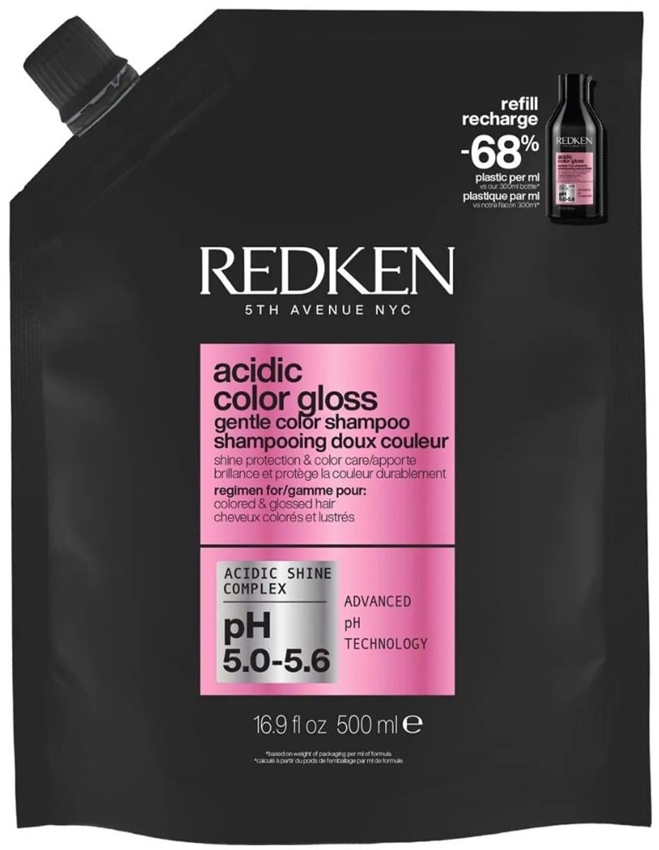 Redken - Acidic Color Gloss Shampoo Refill - Voor gekleurd haar - Geeft glans, beschermt de haarkleur en reinigt - 500 ML