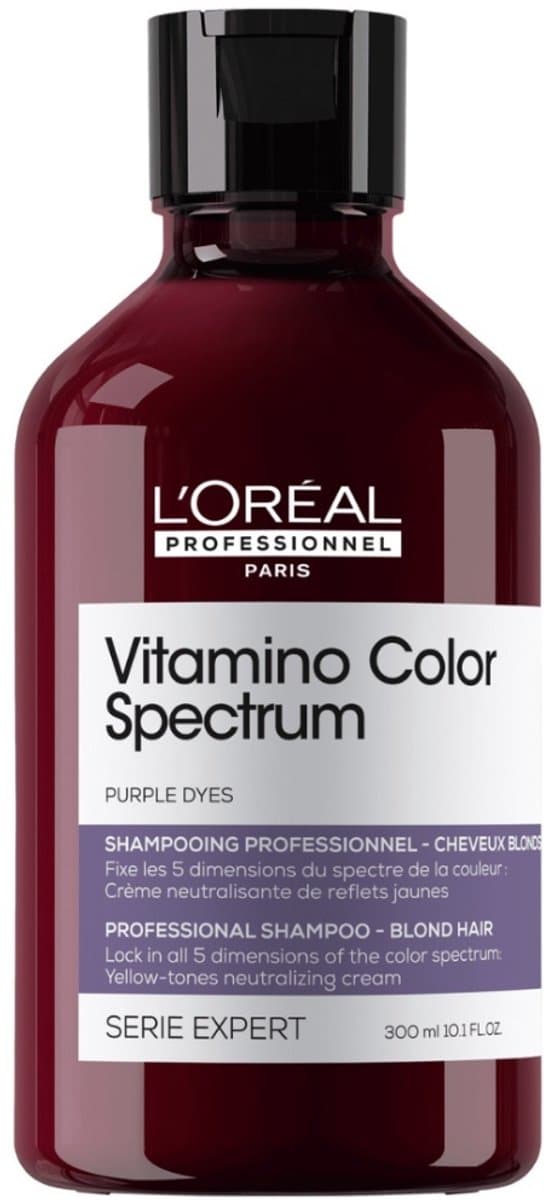 L’Oréal Professionnel Vitamino Color Spectrum Paarse Shampoo - Neutraliseert gele ondertonen - Voor blonde haarkleuren - 300 ml
