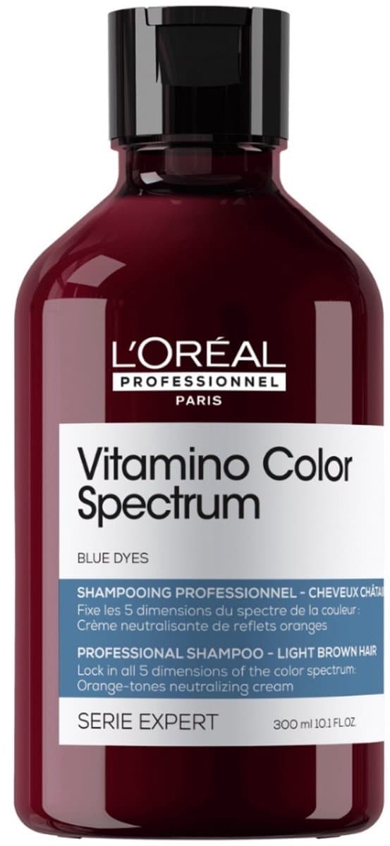L’Oréal Professionnel Vitamino Color Spectrum Blauwe Shampoo - Neutraliseert oranje ondertonen - Voor lichtbruin haar - 300 ml