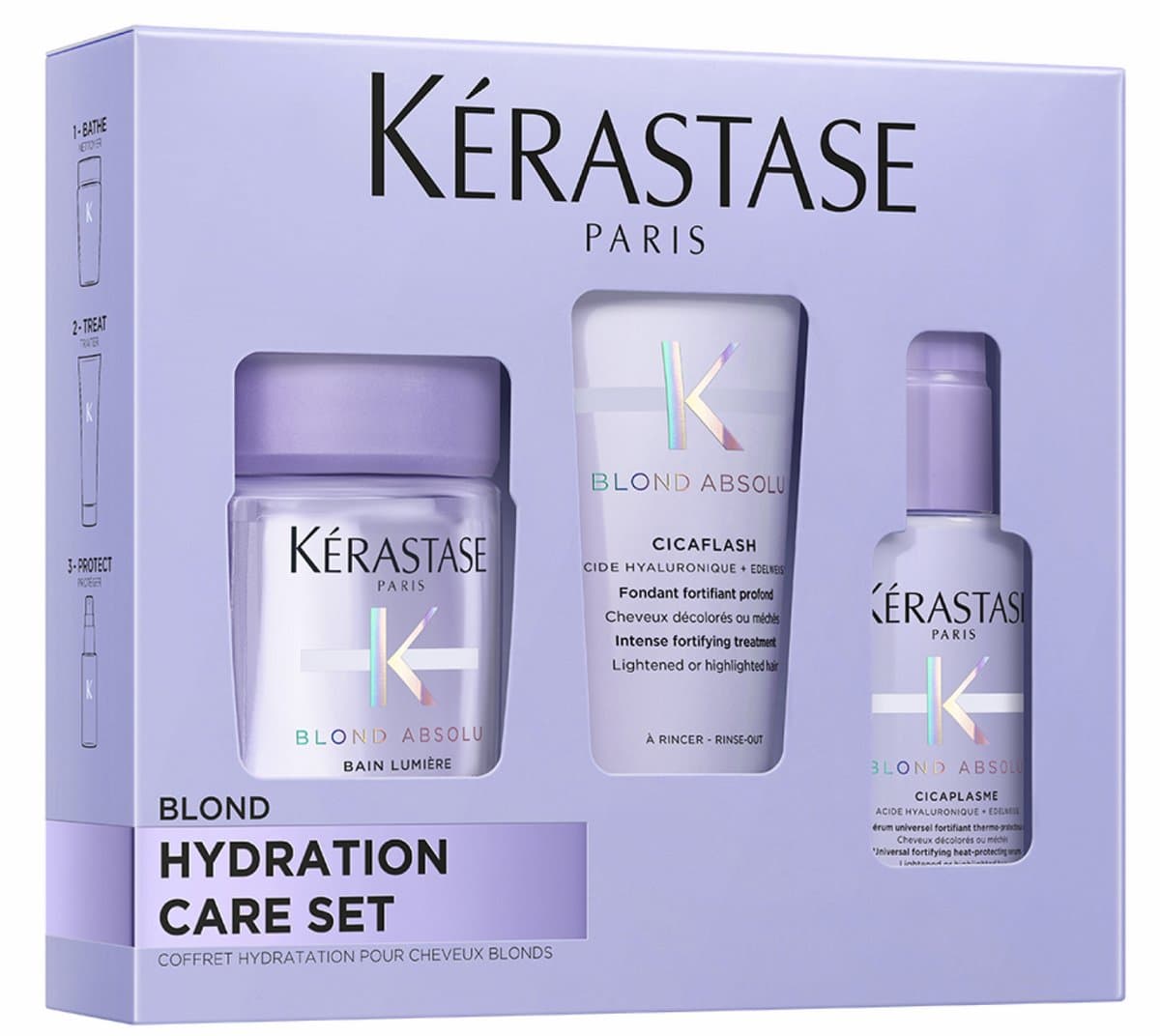 Kérastase Blond Absolu Discovery Geschenkset - Shampoo 80ml, Conditioner 75ml & Leave-in Hittebeschermende Verzorging 45ml - Giftset Vrouw