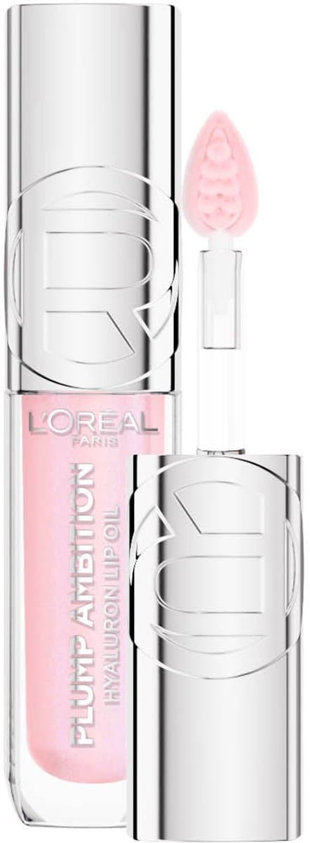 L'Oréal Paris Plump Ambition 101 Cristal Clear Lipgloss - Lipolie met Hyaluronzuur - Voor vollere en glanzende lippen - Roze - 5,4 gr