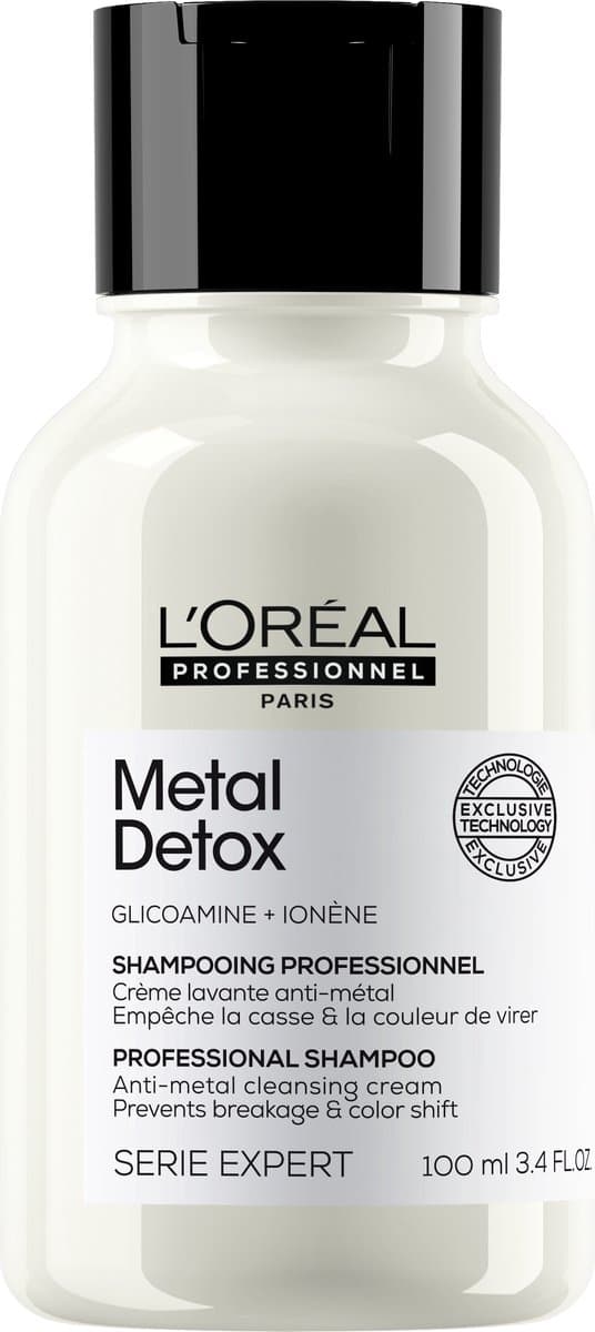 L'Oréal Professionnel Metal Detox Shampoo - Reinigende en beschermende shampoo tegen haarbreuk en kleurverandering - Voor beschadigd haar - 100ml