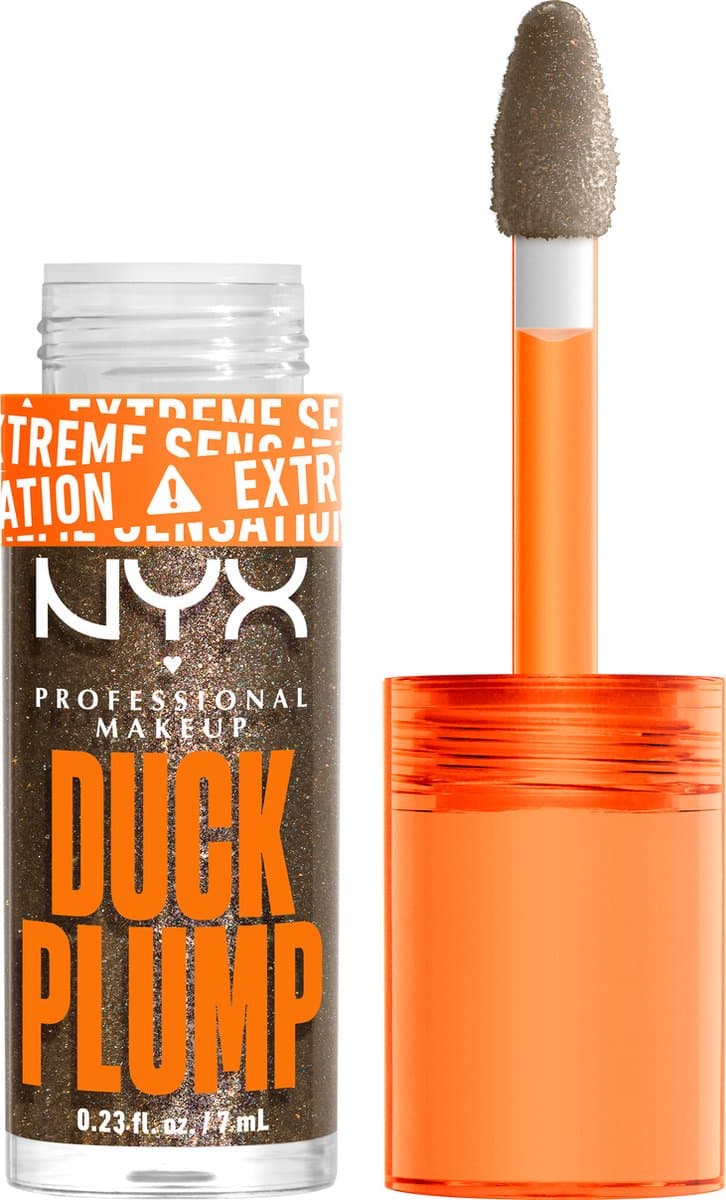 NYX Professional Make Up Duck Plump Onyx-Pected Lipgloss - Voor volle, extreem glanzende lippen - Met holografisch effect - Zwart - 6,8ml