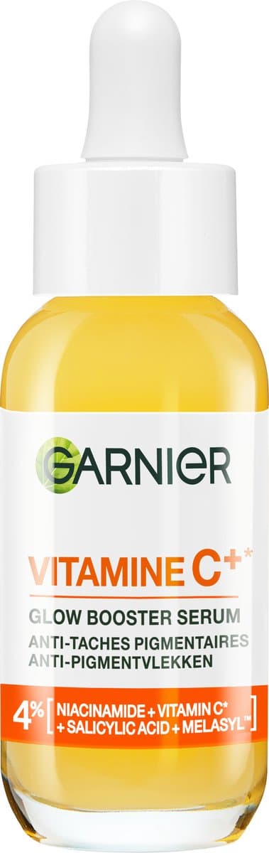 Garnier Vitamine C+* Glow Booster Serum - Serum Vitamine C* - Voor een stralendere huid - Met Niacinamide, Vitamine C*, Salicylzuur en Melasyl - 30 ml