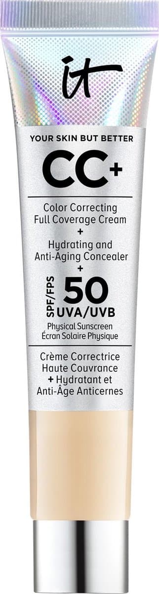 IT Cosmetics Your Skin But Better CC+ Crème SPF50+ 12ml - Hydraterend - Hoge Dekking & Satijnen Finish - Light - Travel Size