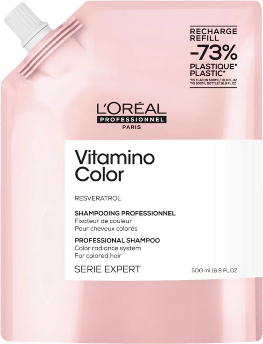 L’Oréal Professionnel Vitamino Color Shampoo Refill – Bescherming en meer glans - Voor gekleurd haar - Navulverpakking 500ml