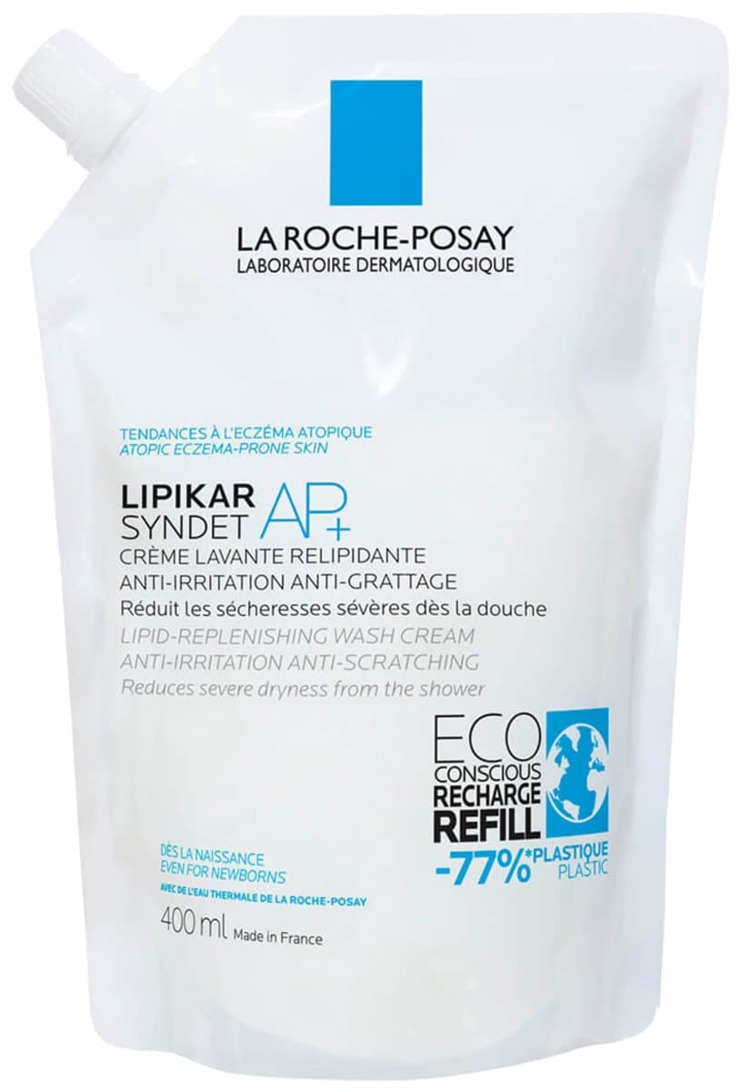 La Roche-Posay Lipikar Syndet AP+ reiniging - navulverpakking - Douchemiddel - voor een gevoelige en droge huid - 400ml
