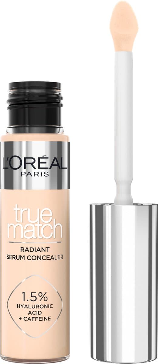 L'Oréal Paris True Match Radiant Serum Concealer - Geschikt voor de gevoelige huid - Verrijkt met 1,5% hyaluronzuur en cafeïne voor hydratatie en...