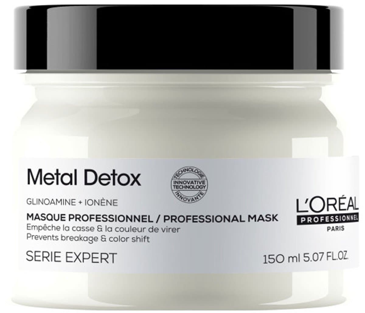 L’Oréal Professionnel Metal Detox Haarmasker - Beschermend masker tegen haarbreuk en kleurverandering voor meer glans – Voor beschadigd haar - 150ml