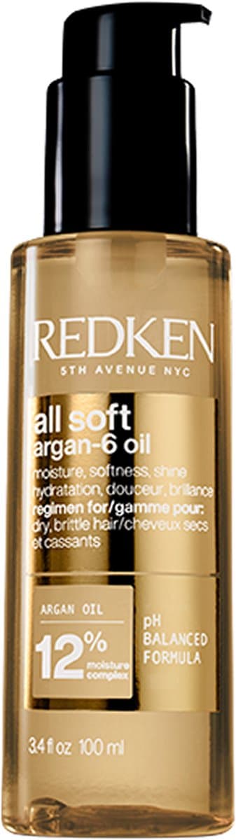 Redken - All Soft Argan-6 Oil Leave-in Haarolie - Voor droog en broos haar - Hydrateert intens, versterkt en geeft glans - 100ML
