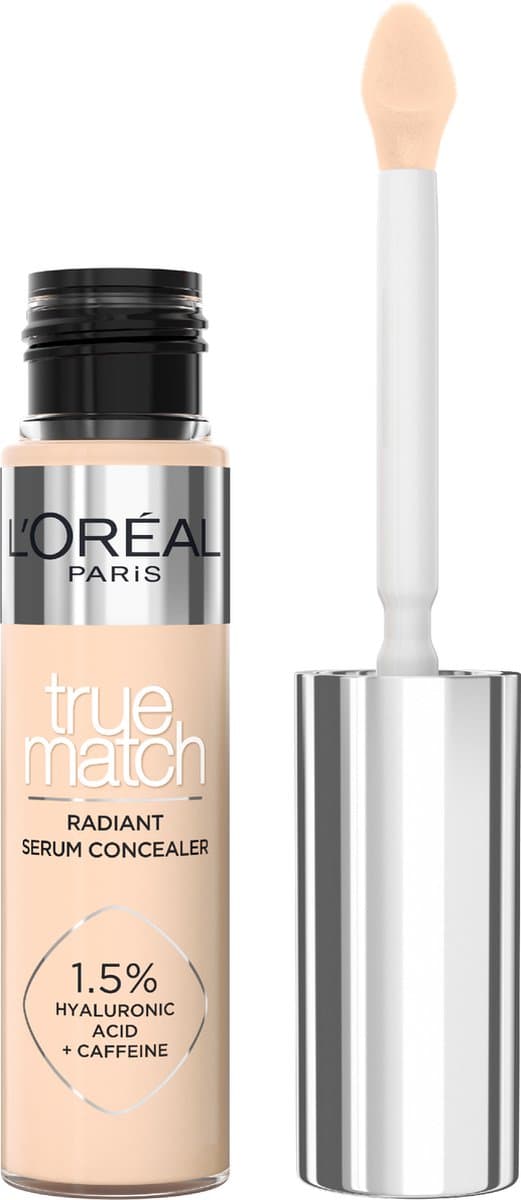 L'Oréal Paris True Match Radiant Serum Concealer - Geschikt voor de gevoelige huid - Verrijkt met 1,5% hyaluronzuur en cafeïne voor hydratatie en...