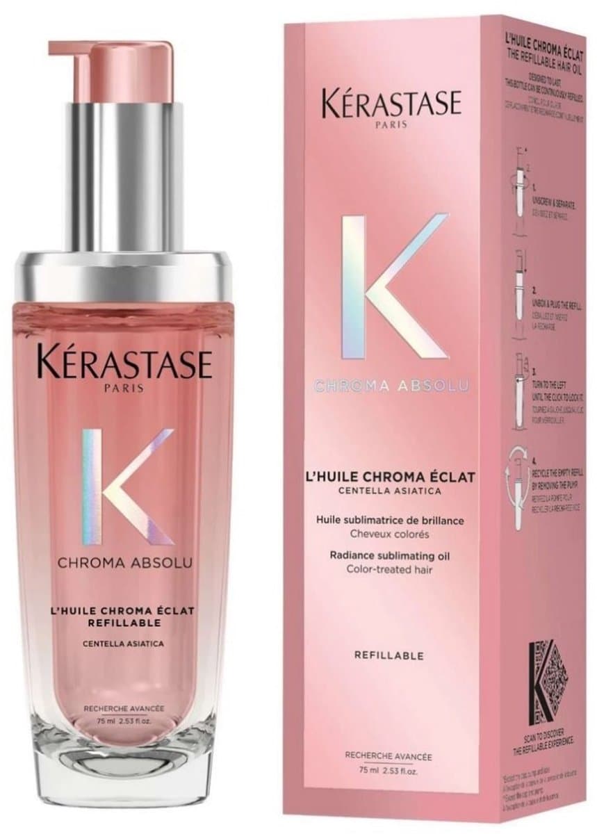 Kérastase Chroma Absolu Eclat Navulbare Olie - Sublimerende Haarolie Voor Gekleurd Haar - 75ml