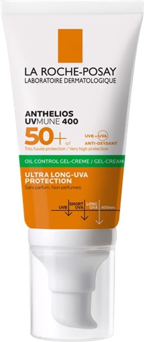 La Roche-Posay Anthelios UVMUNE 400 Oil Control - Matterende Gel-Crème SPF50+ - Gemengde tot Vette Huid - 50ml