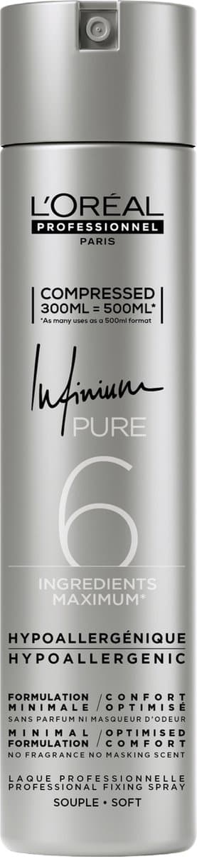 L'Oréal Professionnel Infinium Soft Haarspray - Lichte fixatie - Alle haartypes - 300 ml