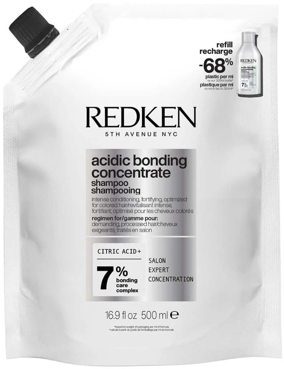 Redken - Acidic Bonding Concentrate Shampoo Refill - Voor beschadigd en veeleisend haar - Herstelt & beschermt het haar - 500ML