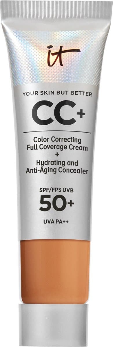 IT Cosmetics Your Skin But Better CC+ Crème SPF50+ 12ml- Hydraterend - Hoge Dekking & Satijnen Finish - Tan - Travel Size