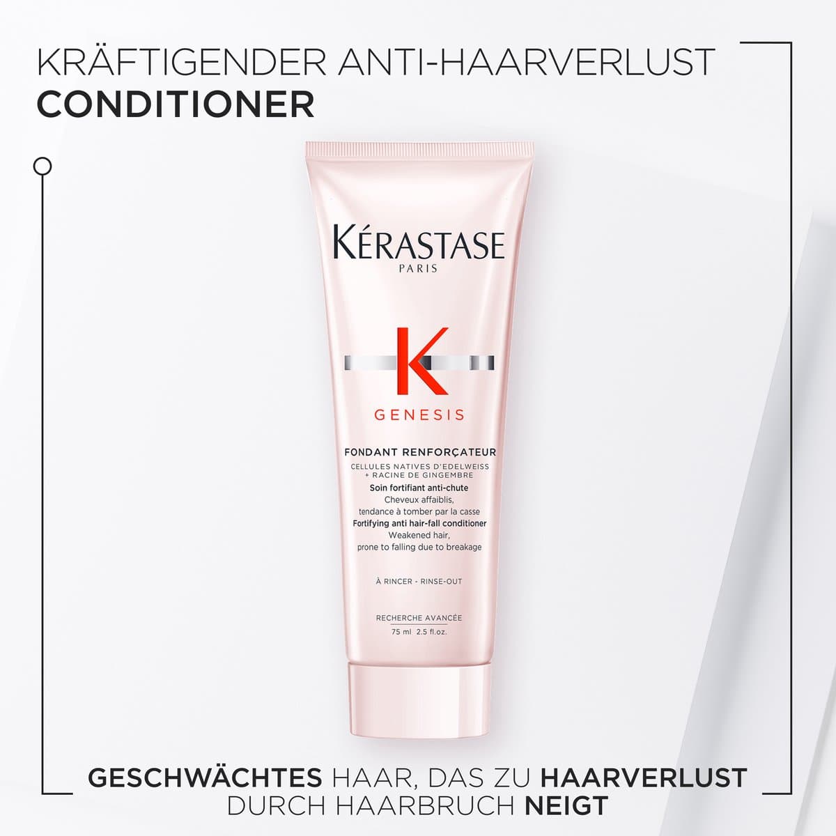 Kérastase Genesis Fondant Renforçateur Conditioner – Voor verzwakt en breekbaar haar – Met gemberwortelextract & edelweiss natieve cellen - 75ml
