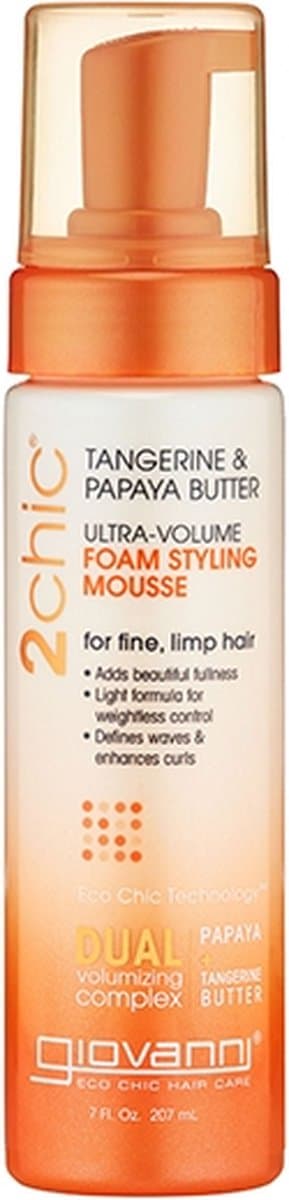 Giovanni Cosmetics - 2chic - Ultra-Volume Foam Styling Mousse with Tangerine & Papaya Butter 207 ml