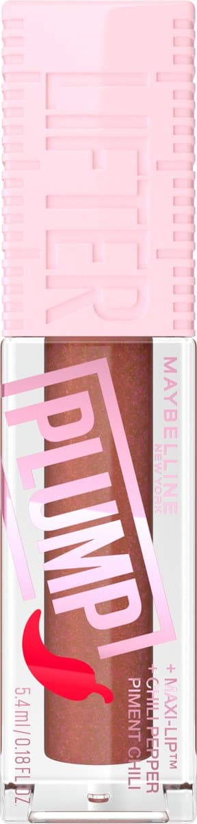Maybelline - Lifter Plump - Lip Plumping lipgloss - langdurig vollere lippen - verwarmende sensatie met 5% Maxi-Lip™ en chilipeper - Cocoa Zing - 5,4...