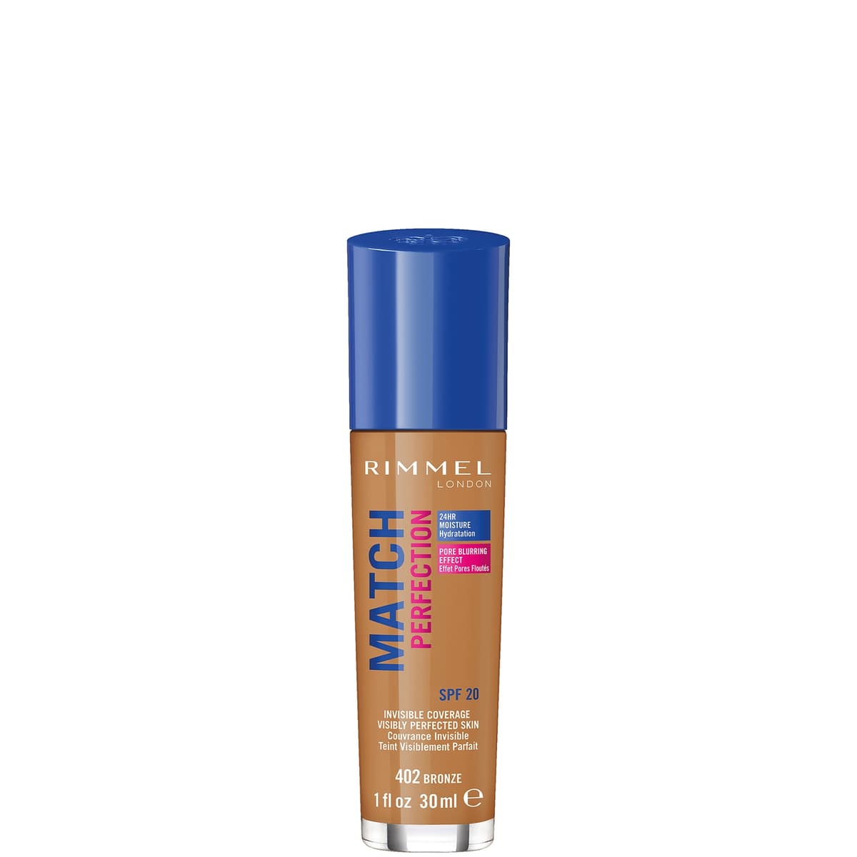 Rimmel London SPF 20 Match Perfection Foundation 30 ml (Verschillende Tinten) - Bronze