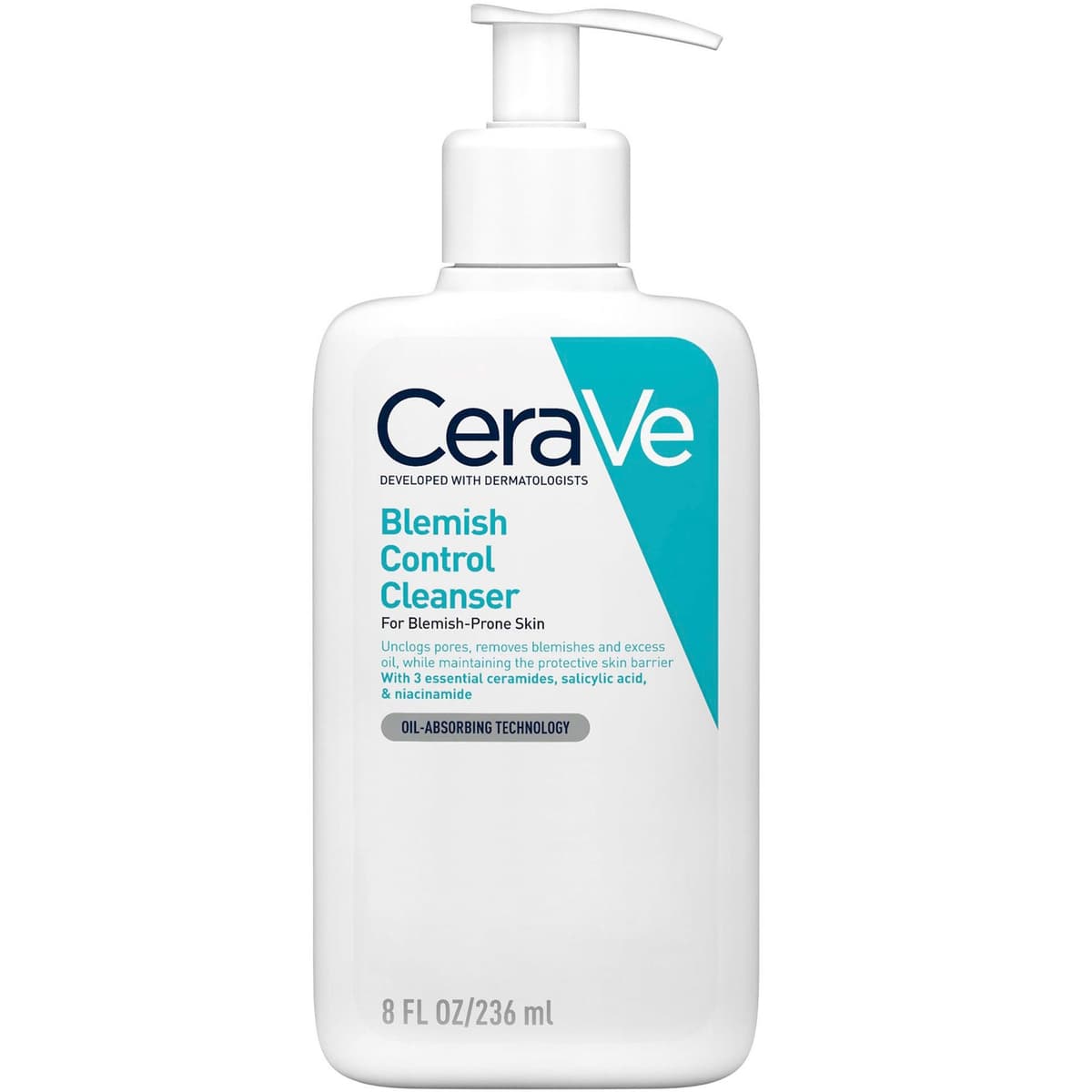 CeraVe Blemish Control Gezichtsreiniger met 2% Salicylzuur & Niacinamide voor de huid met puistjes 236ml