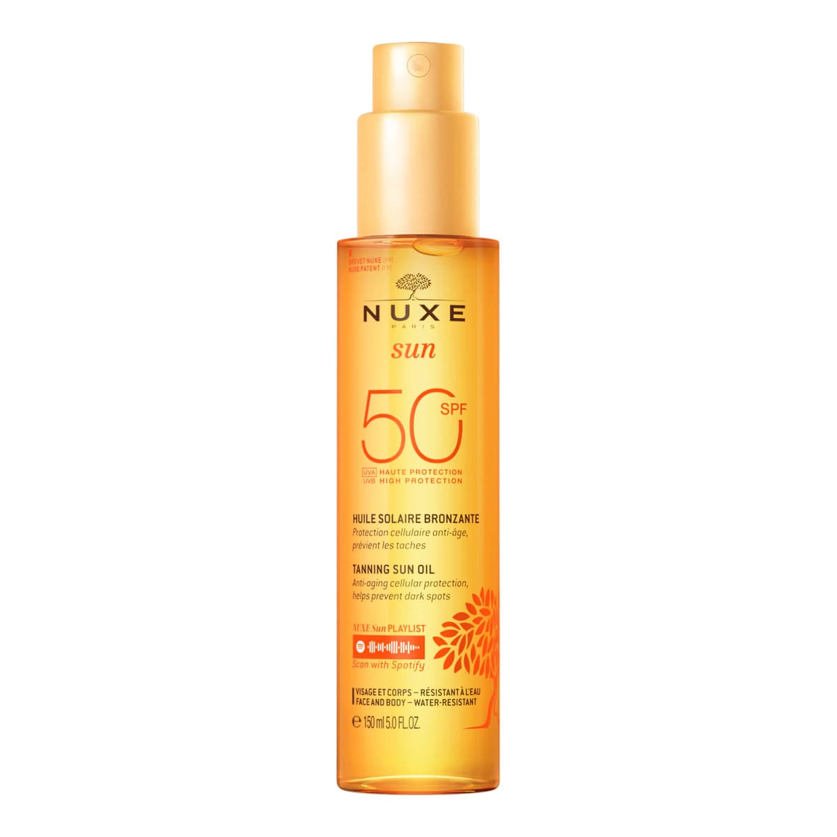 NUXE Zonnebrandolie voor Gezicht en Lichaam Hoge bescherming SPF 50 150 ml