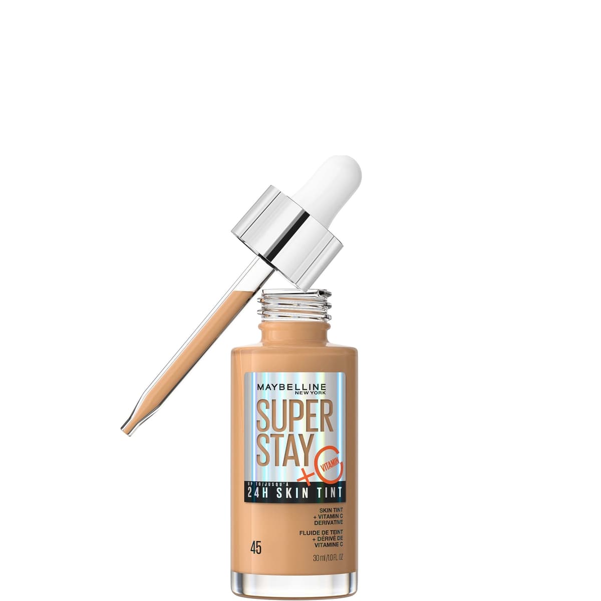 Maybelline Super Stay up to 24H Skin Tint Foundation + Vitamin C 30ml (Various Shades) - 45