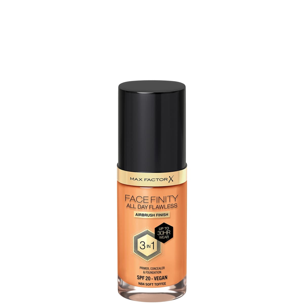 Max Factor Facefinity All Day Flawless 3 in 1 Vegan Foundation 30ml (Various Shades) - N84 - SOFT TOFFEE