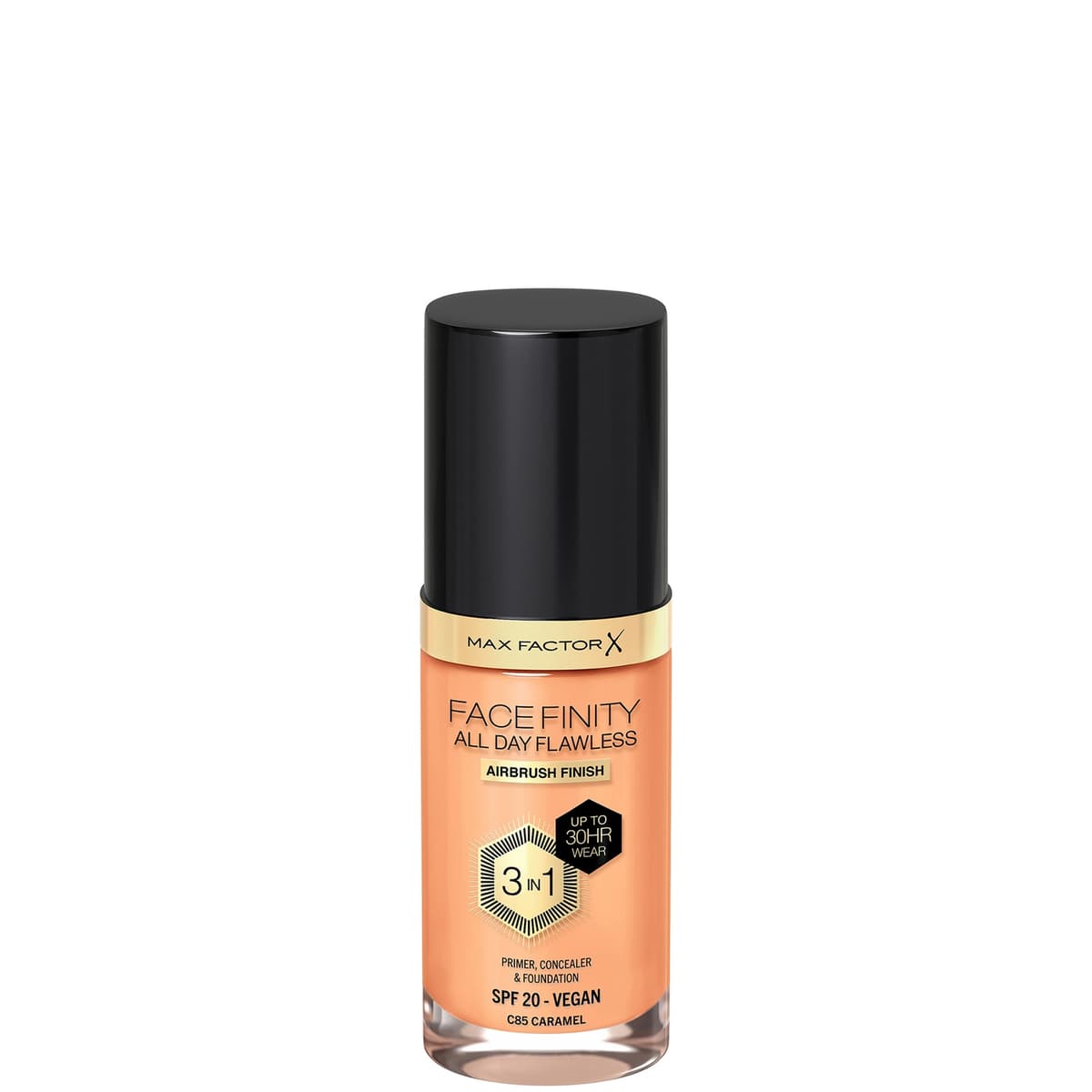 Max Factor Facefinity All Day Flawless 3 in 1 Vegan Foundation 30ml (Various Shades) - C85 - CARAMEL