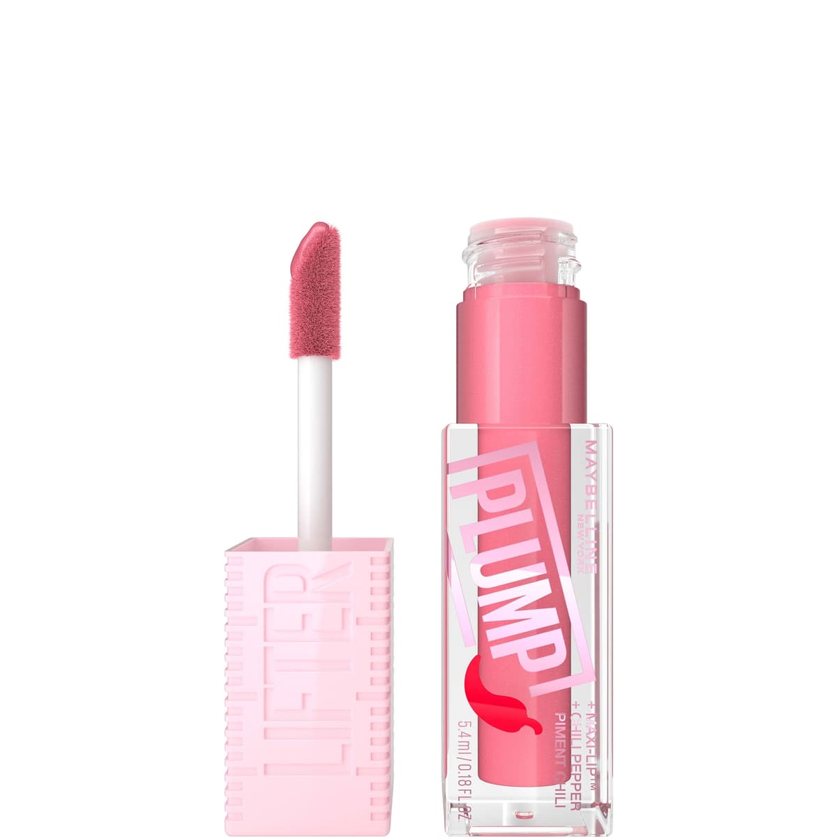 Maybelline Lifter Gloss Plumping Lipgloss Langhoudende Hydratatieformule met Hyaluronzuur en Chilipeper (Verschillende Tinten) - Blush Blaze
