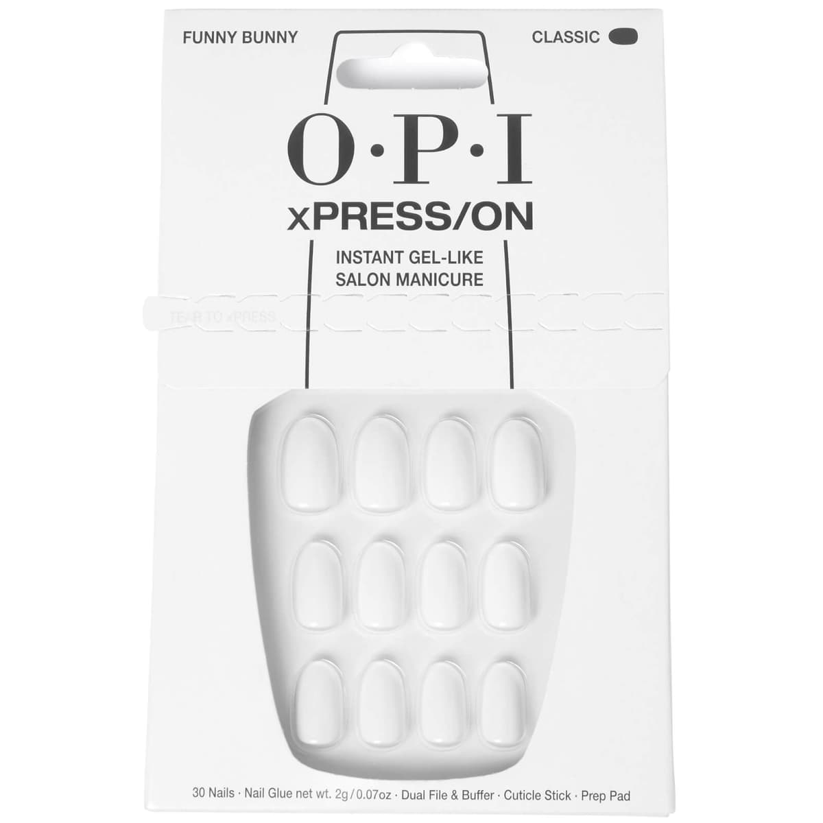 OPI xPRESS/ON - Funny Bunny Press On Nails Gel-Like Salon Manicure -