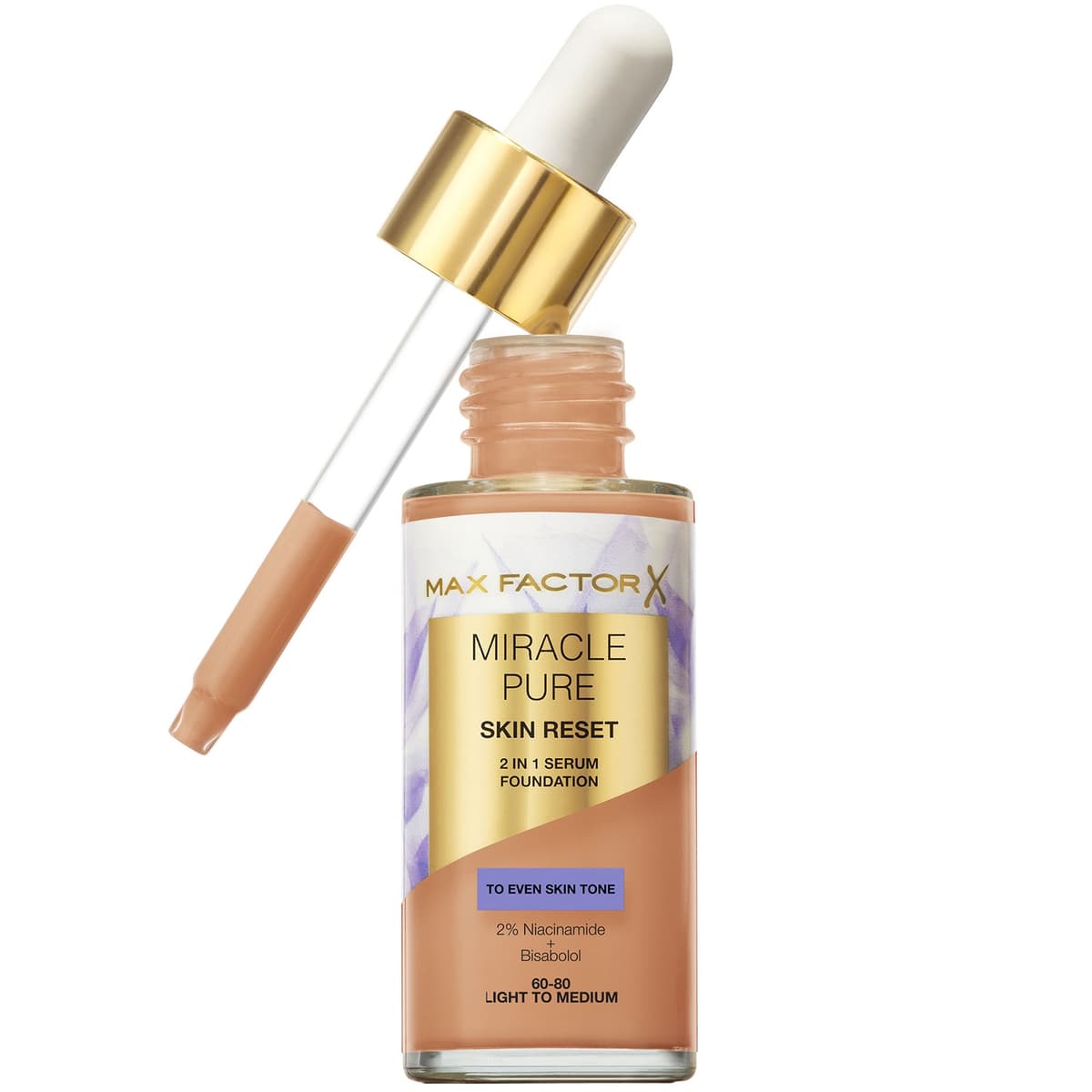 Max Factor Pure Skin Revival Serumfoundation 30 ml (Verschillende Tinten) - 60-80 Light to Medium