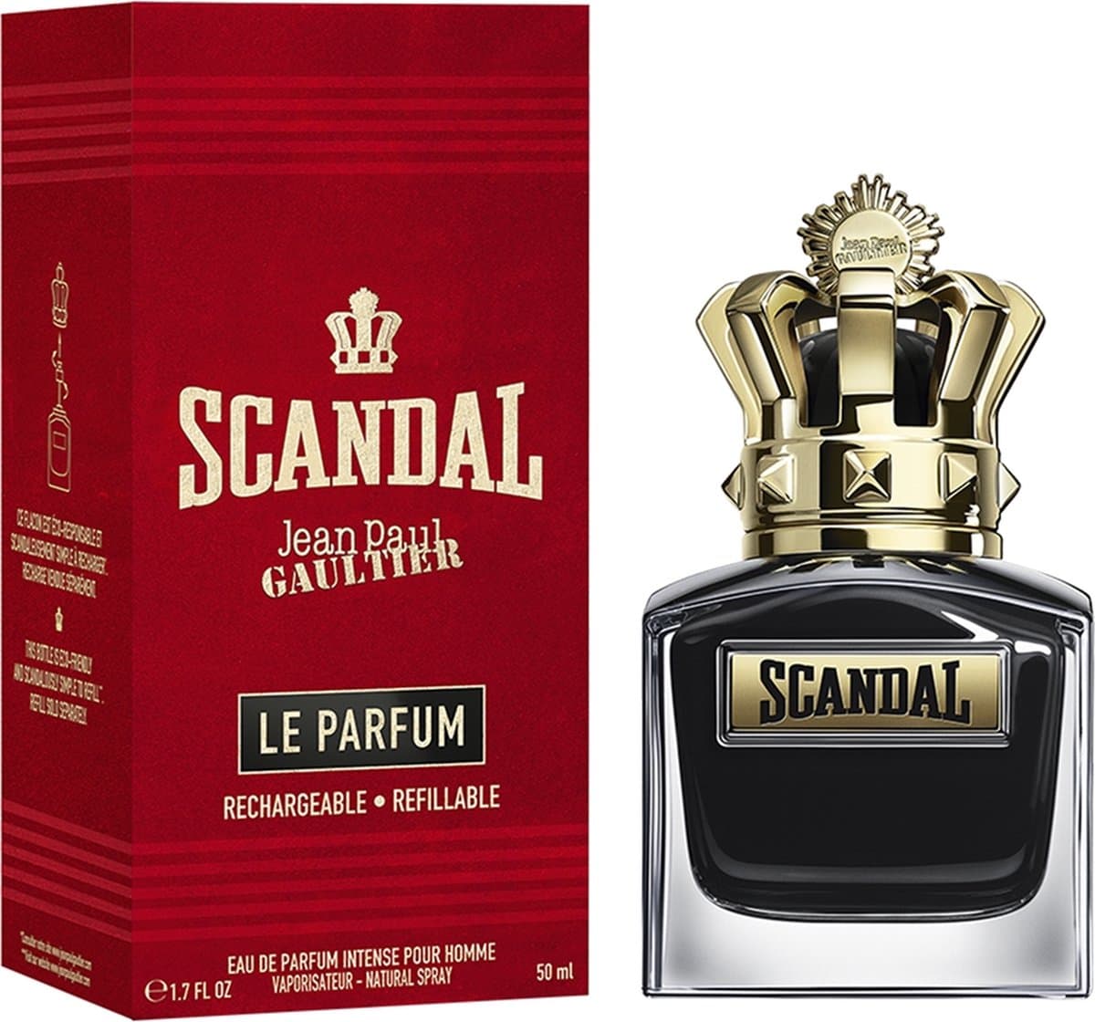 Jean Paul Gaultier Scandal pour Homme Le Parfum Navulbaar - 50 ml - intense eau de parfum spray - herenparfum